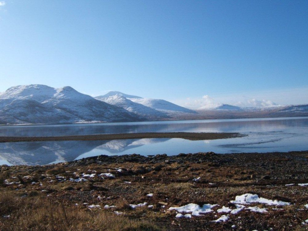 Snow on Loch na Keal